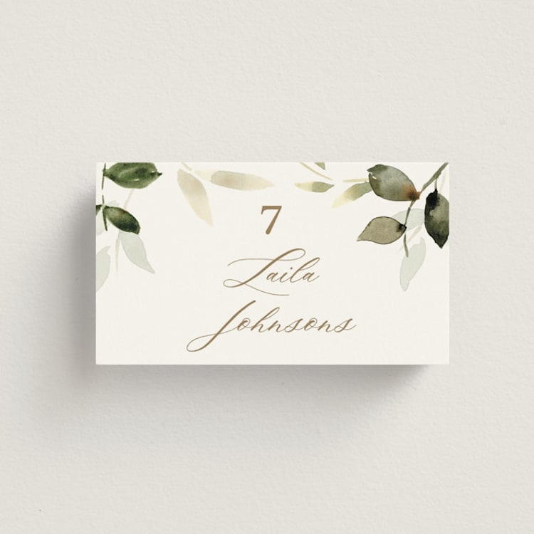 "Lovely" - Place Cards in Moss by Petra Kern - Front
