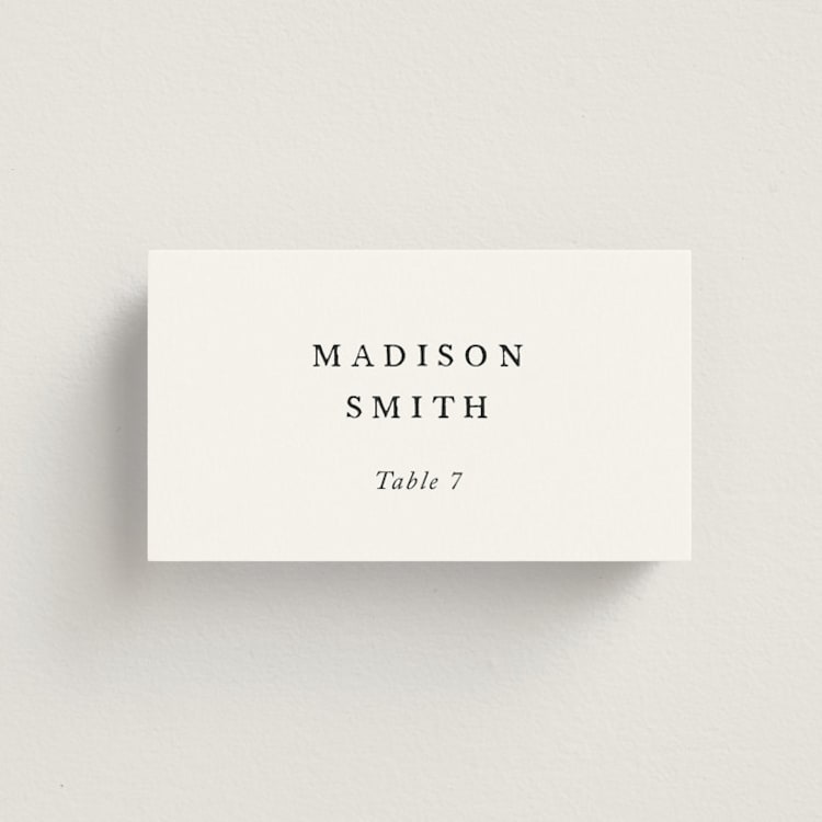 "Love Story" - Place Cards in Soft Black by Jennifer Postorino - Front