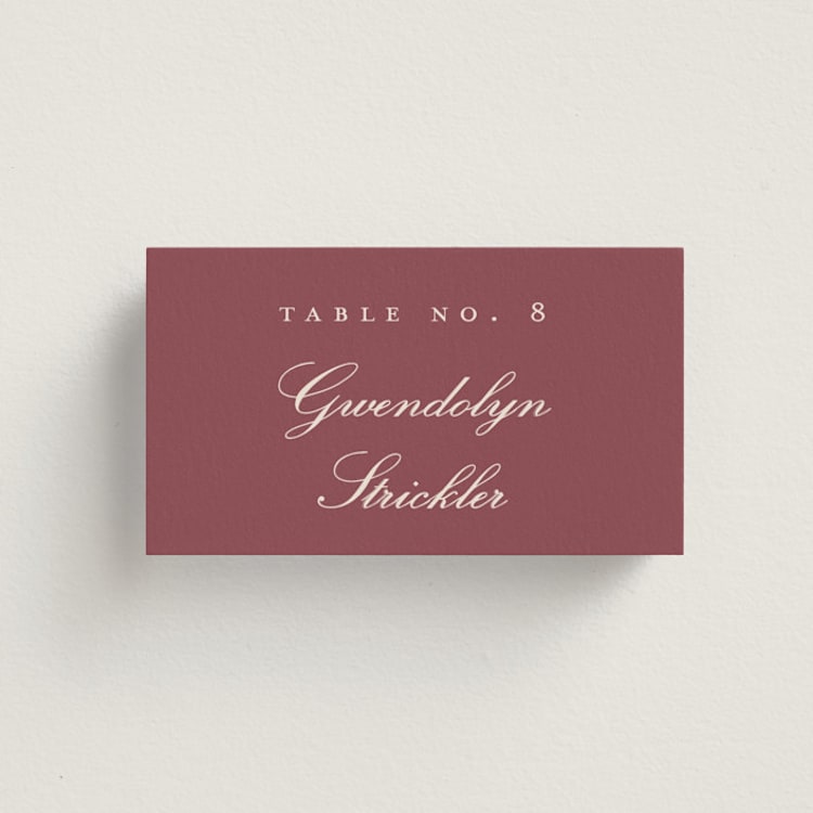 "Chantilly" - Place Cards in Mauve by Erica Krystek - Front
