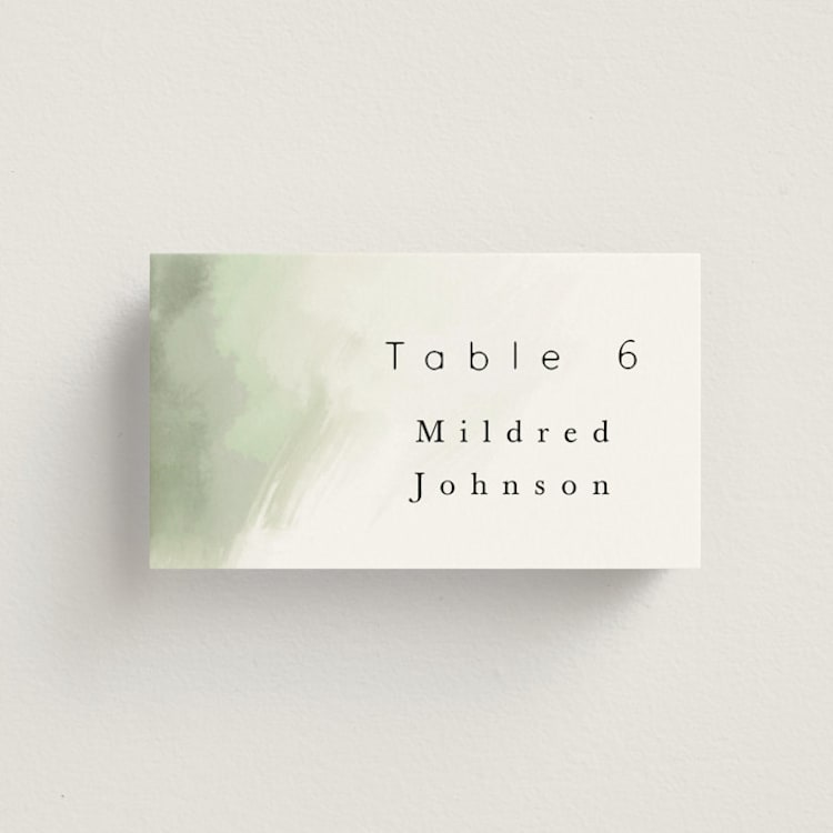 "Hillside" - Place Cards in Moss by Hannah Williams - Front