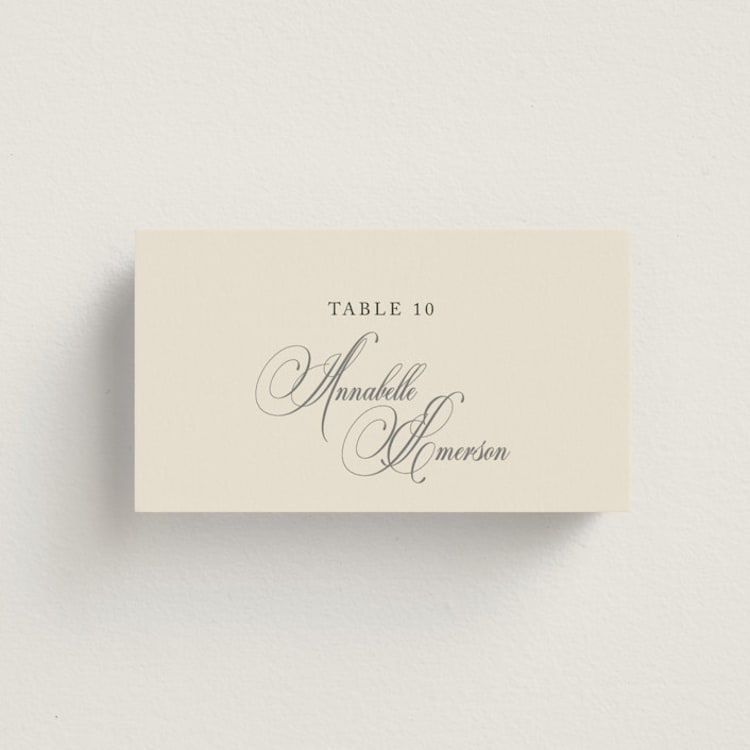 "Wonderful Tonight" - Place Cards in Oreo Creme by Design Lotus - Front