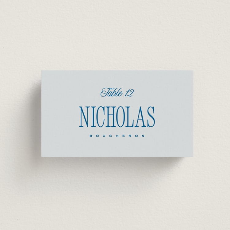 "Riviera" - Place Cards in Ocean by Kelly Schmidt - Front