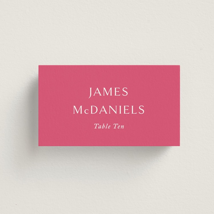 "Everlasting" - Place Cards in Carnation by Jennifer Postorino - Front