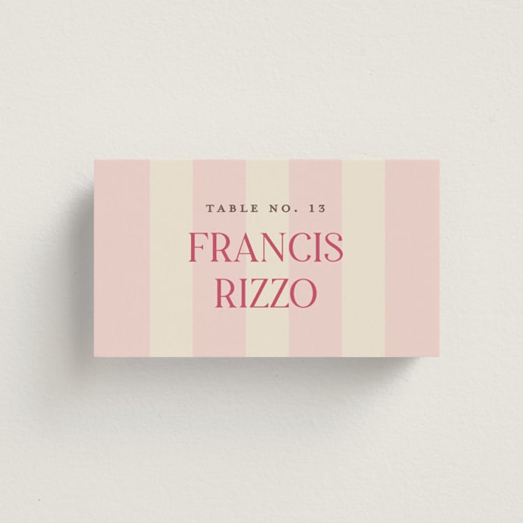 "Ambrosial" - Place Cards in Strawberry by Pixel and Hank - Front