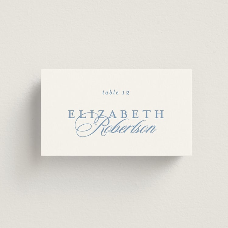 "Aristocratic" - Place Cards in Sky by Creo Study - Front