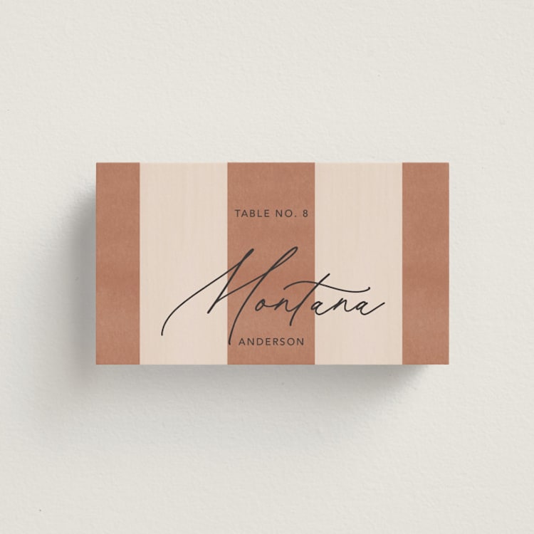 "Trois" - Place Cards in Almond by Blustery August - Front