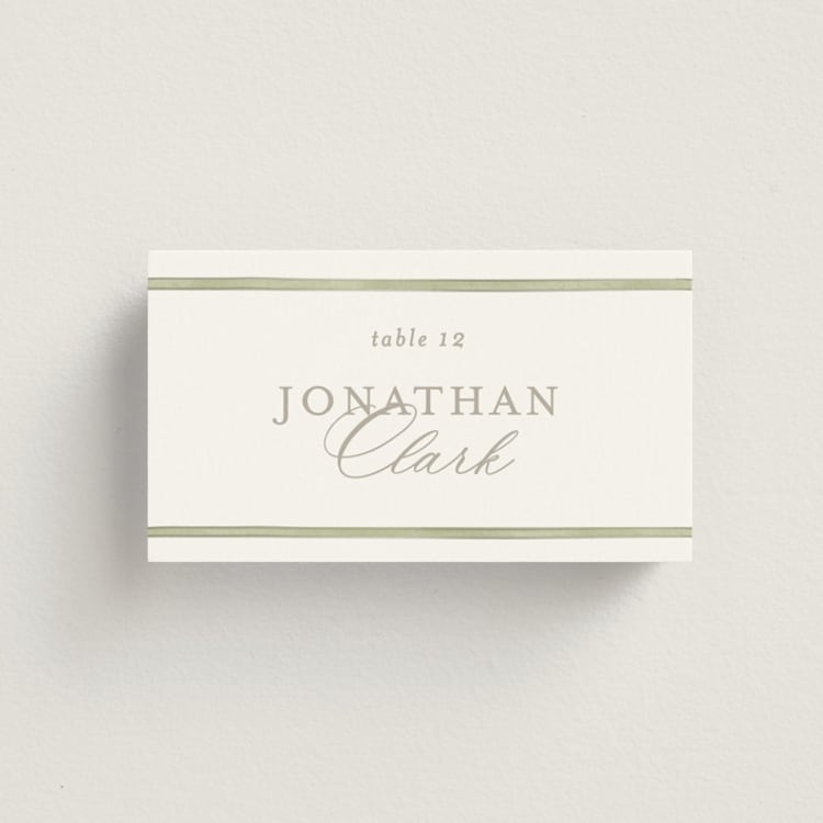 "Pillowy border" - Place Cards in Ocean by Creo Study - Front