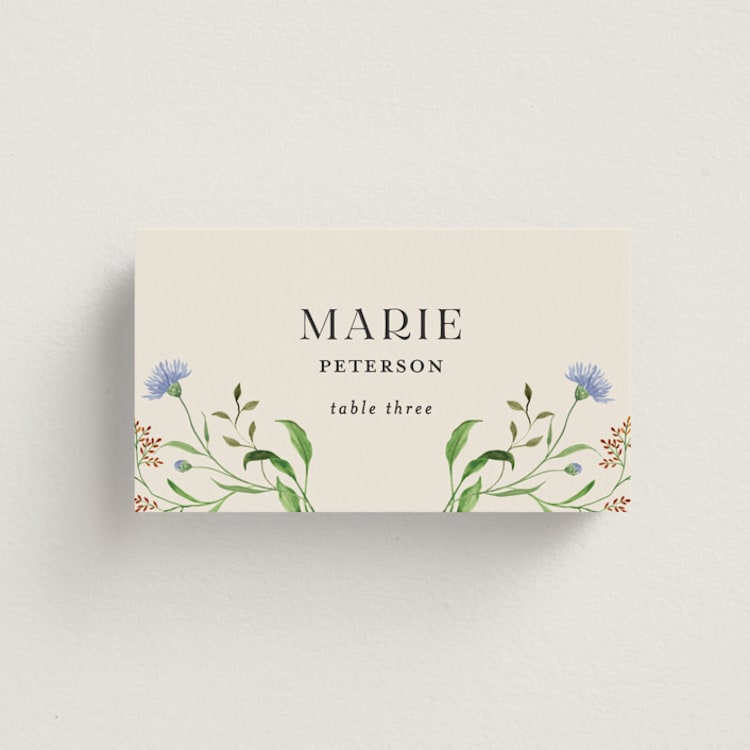 "Wild Meadow" - Place Cards in Elder Flower by Sarah Knight - Front