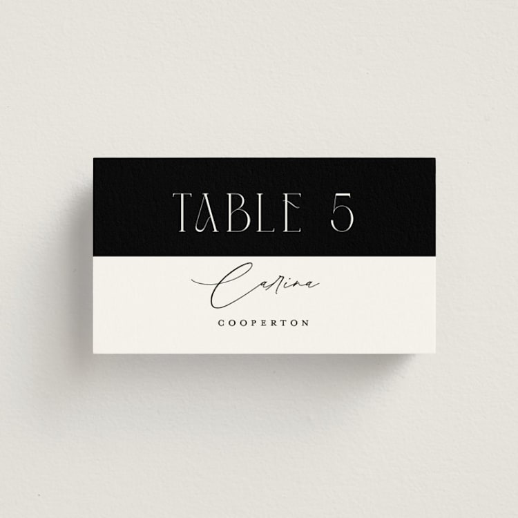 "Everly" - Place Cards in Pearl by Christie Garcia - Front