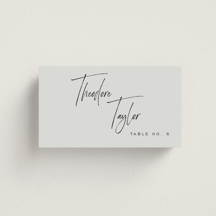 "Signature Script" - Place Cards in Mint by Michelle Taylor - Front