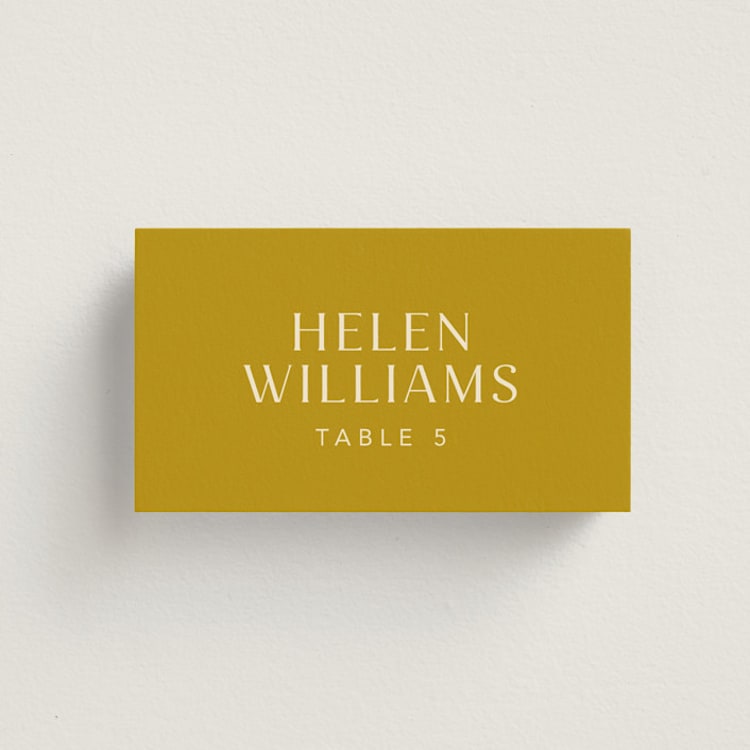 "Swoop" - Place Cards in Marigold by Stacey Day - Front