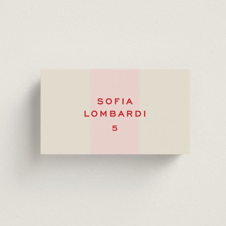 "Campania" - Place Cards in Fragola by Megan Davis - Front