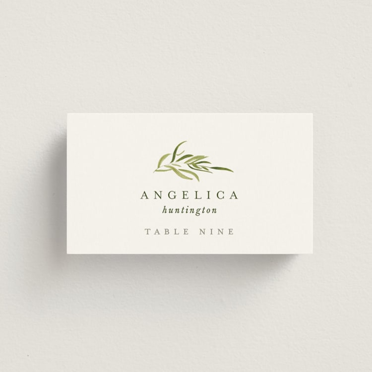 "Verdure" - Place Cards in Garden by Leah Bisch - Front