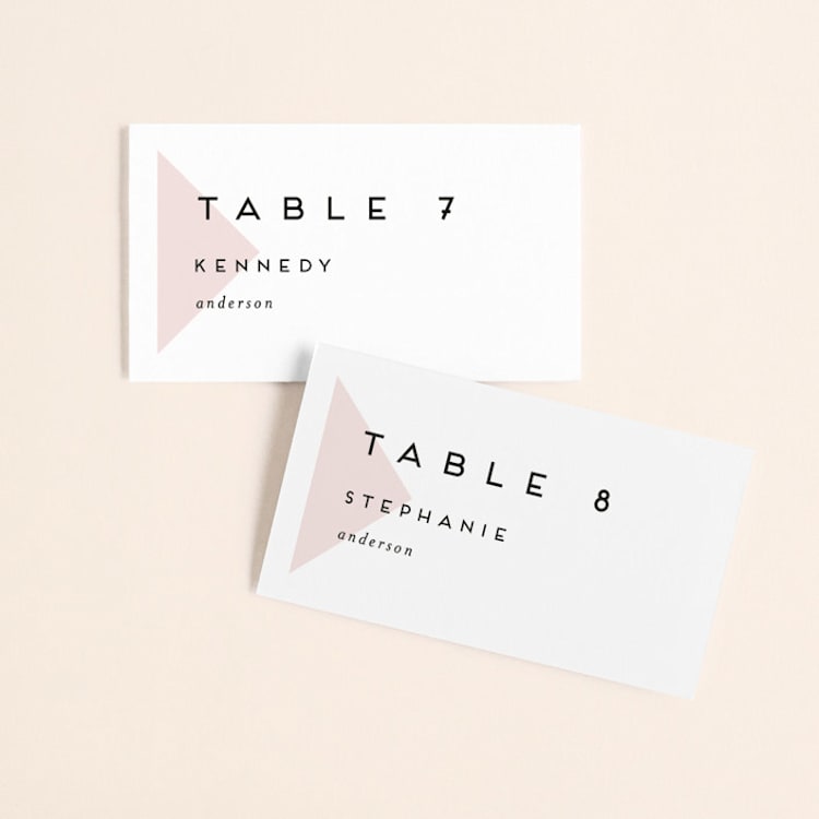 "Elementary" - Place Cards in Dusty Rose by Katy Shen - Front