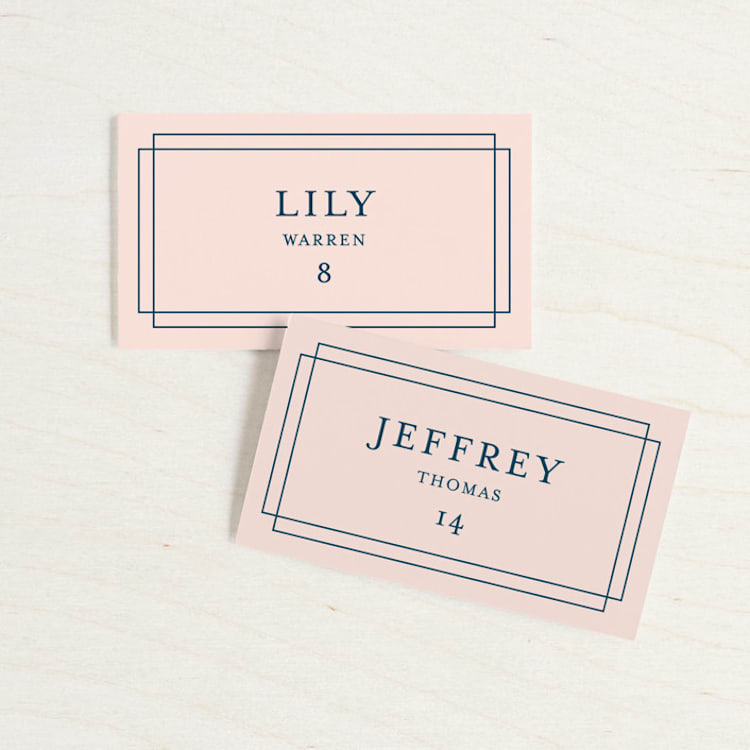 "Chic Gala" - Place Cards in Cotton Candy by Kimberly FitzSimons - Front