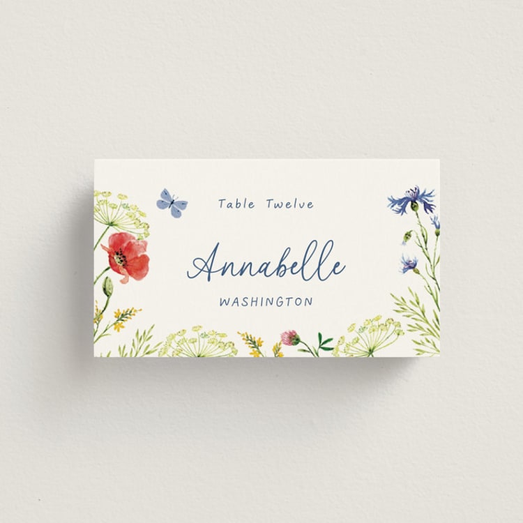 "Wildflower Romance" - Place Cards in Ivory by frau brandt - Front