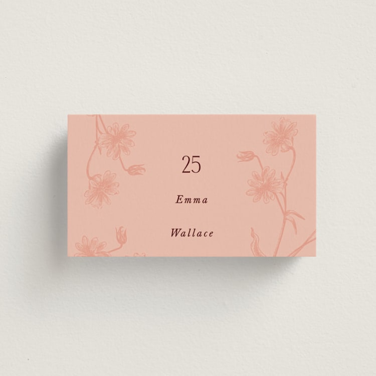 "Museum" - Place Cards in Burgundy by Nazia Hyder - Front