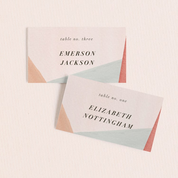 "Eleanor" - Place Cards in Rose by Creative Parasol - Front