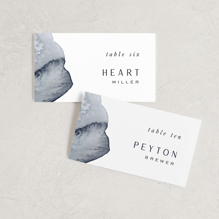 "Blueridge" - Place Cards in Ocean by Leah Bisch - Front