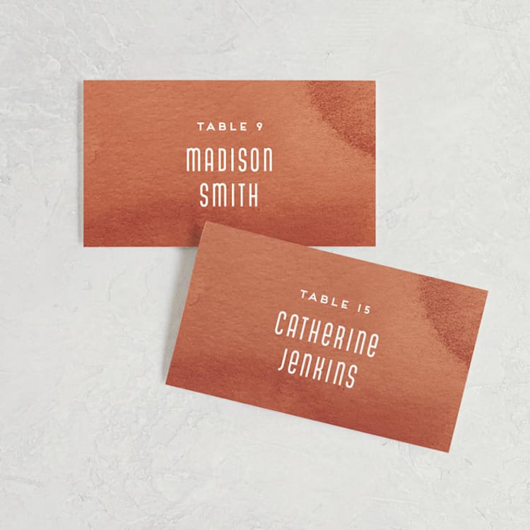 "Double Rainbow" - Place Cards in Cactus by Pink House Press - Front