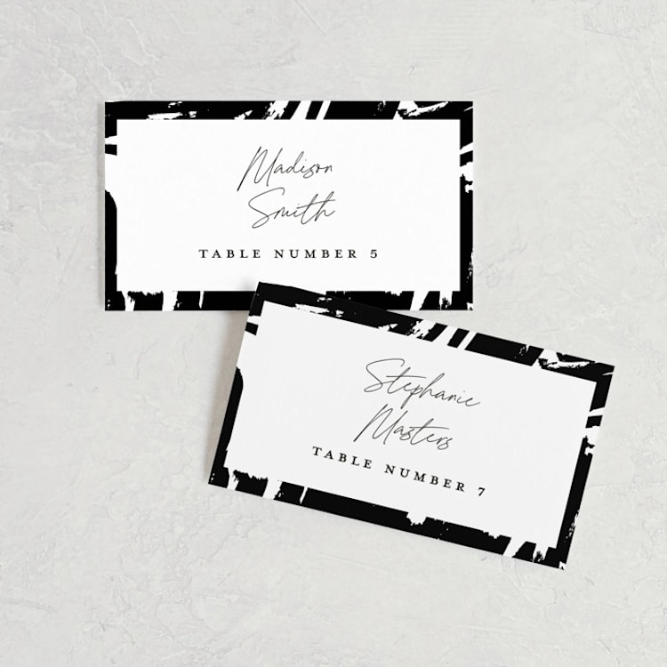 "Landscape" - Place Cards in Black Tie by Laura Hamm - Front