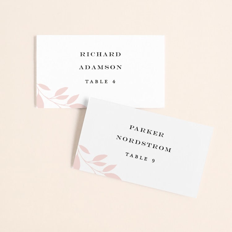 "Emblem" - Place Cards in Petal by Kimberly FitzSimons - Front