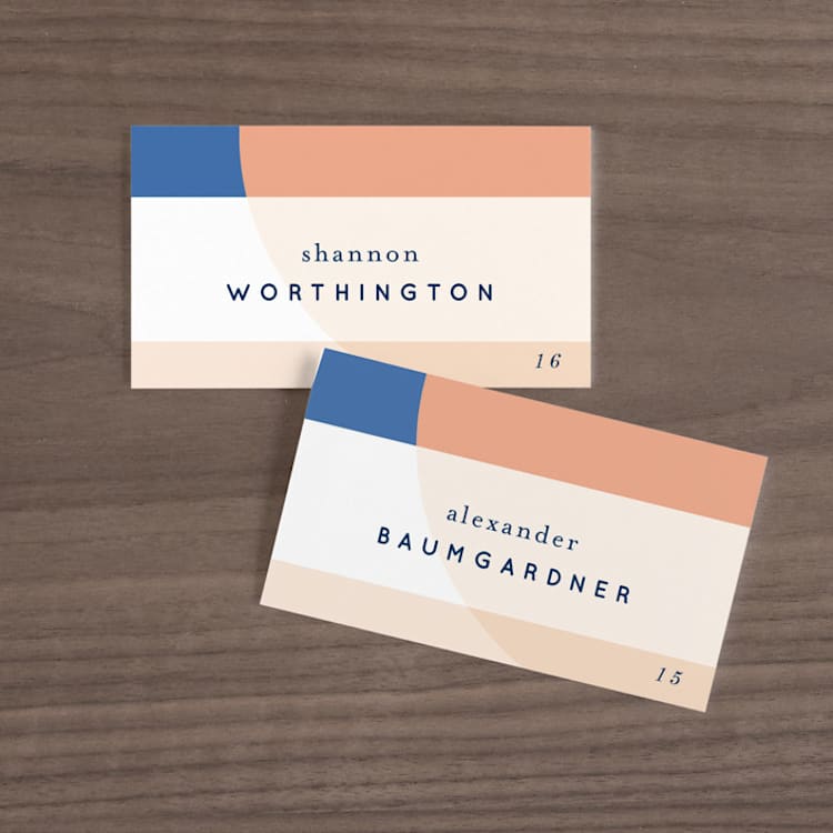 "Color Arch" - Place Cards in Aquatic by Baumbirdy - Front