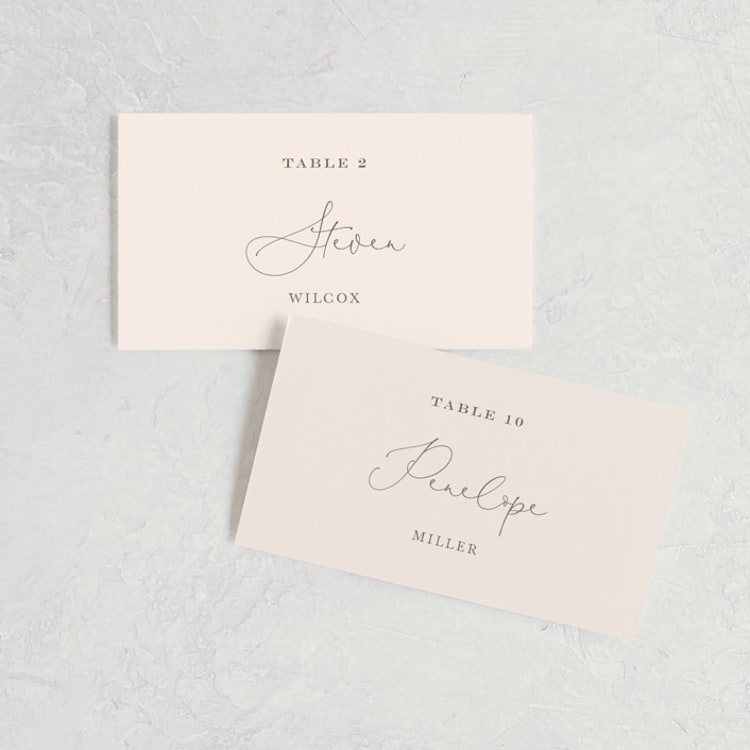 "EverAfter" - Place Cards in Petal by Rochelle Renee - Front