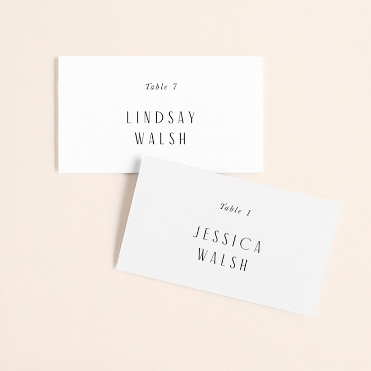 "Narrative" - Place Cards in Frost by Jennifer Wick - Front