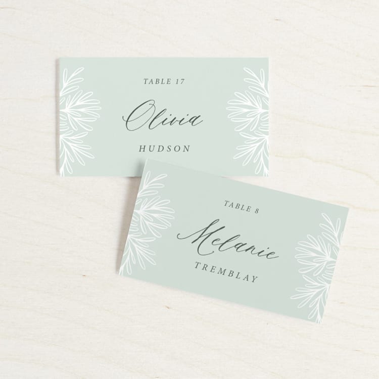 "Fairy Forest" - Place Cards in Sage by Kristen Knechtel - Front