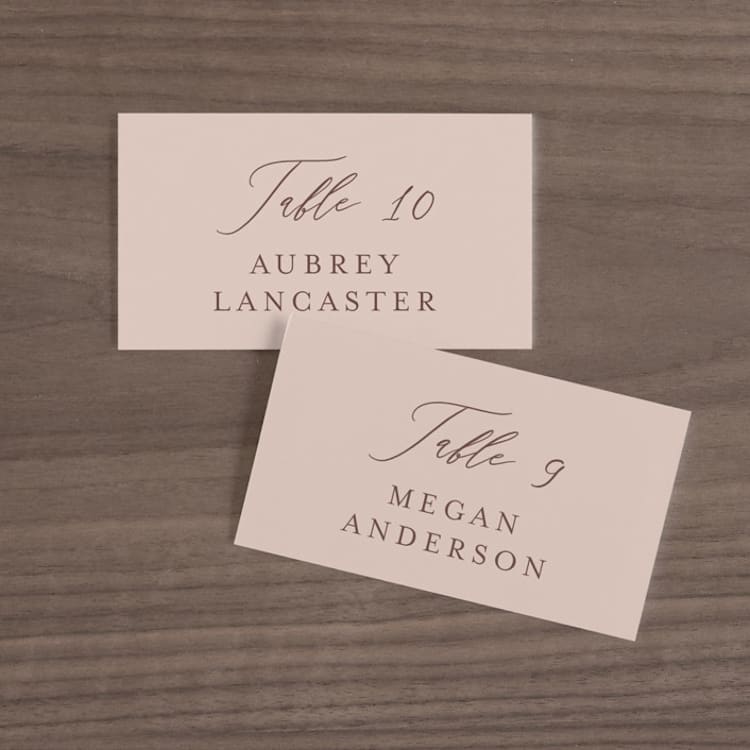"Delicate monogram" - Place Cards in Blush by Lucrecia Caporale - Front