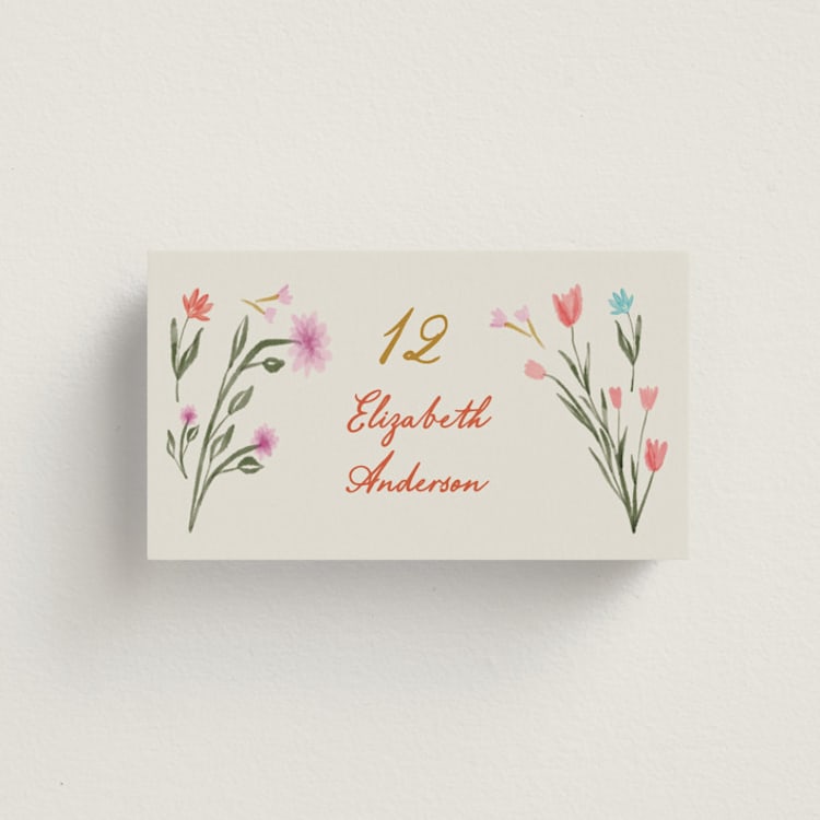 "Chantilly" - Place Cards in Sunset by Maja Cunningham - Front