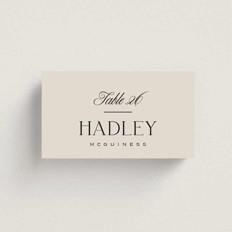 "Galleria" - Place Cards in Onyx by Laura Hankins - Front