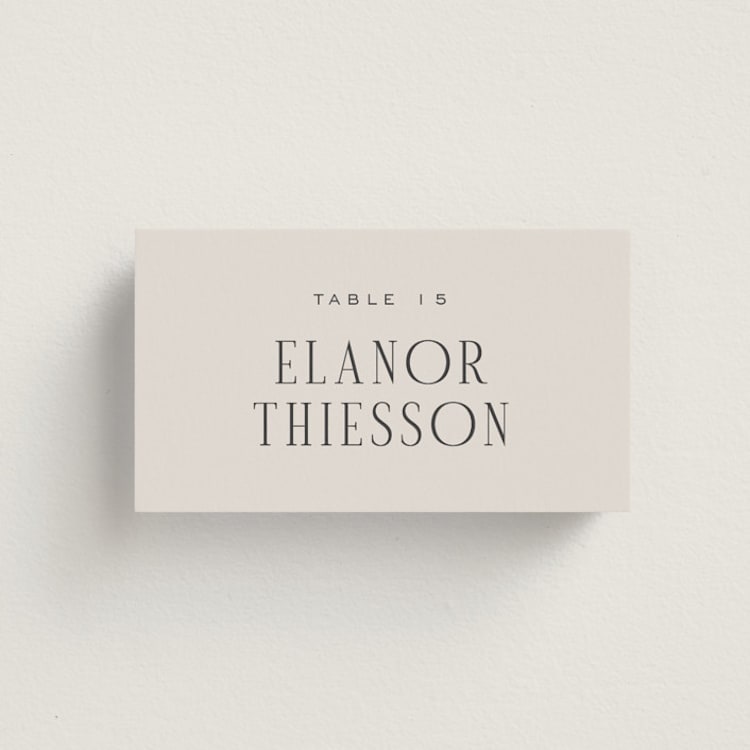"Close-up" - Place Cards in Sandstone by Nicole Walsh - Front