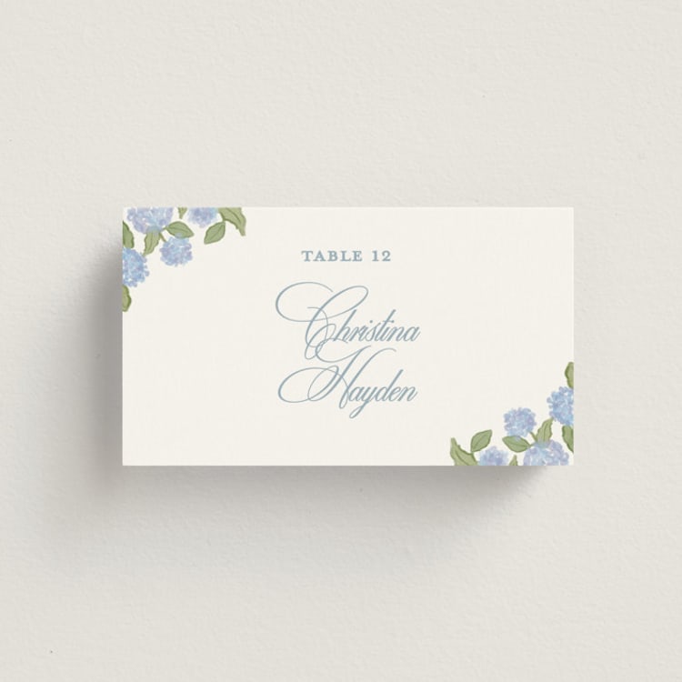 "Coastal crest" - Place Cards in Ocean by Creo Study - Front