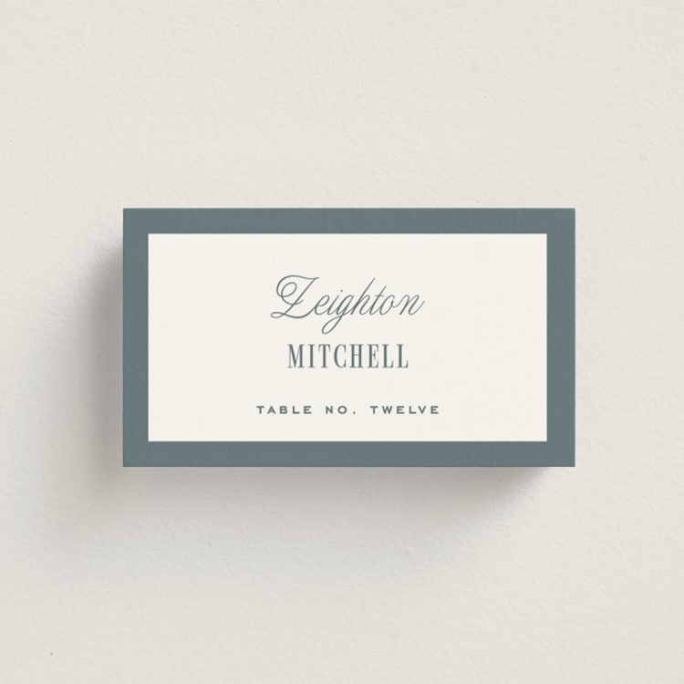 "Modern Stripes" - Place Cards in Capri by Emily Betts - Front