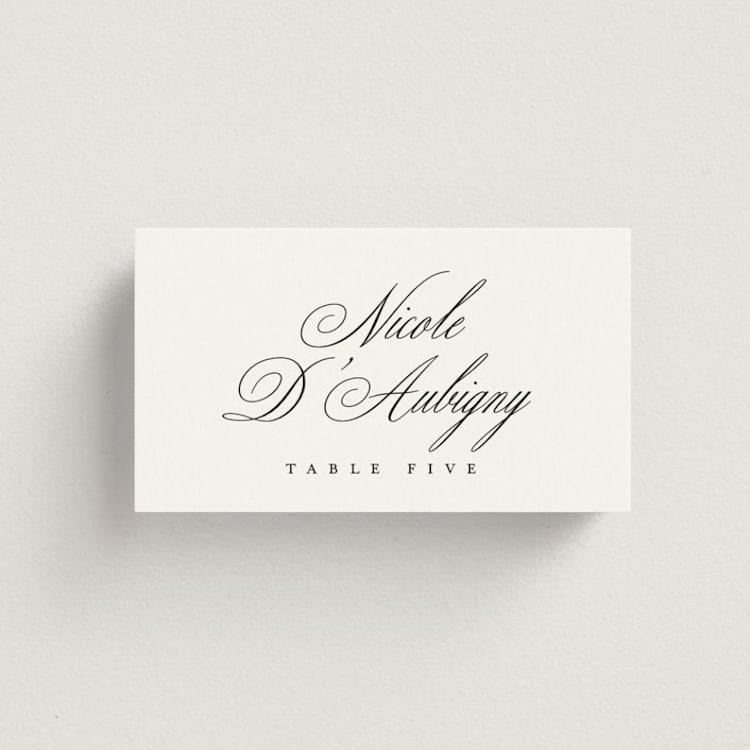 "Written with Love" - Place Cards in Noir Slate by Ana de Sousa - Front