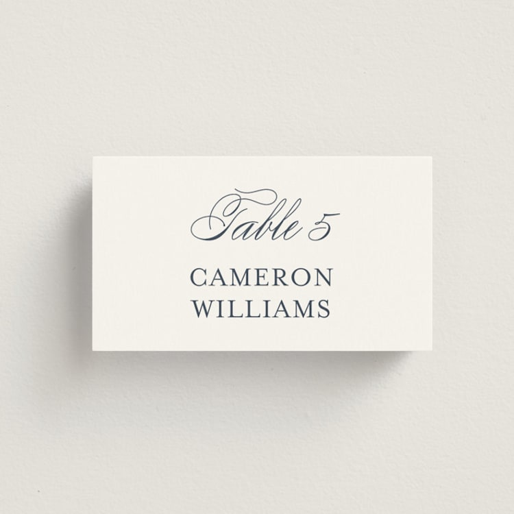 "Ariah" - Place Cards in French Blue by Jennifer Postorino - Front