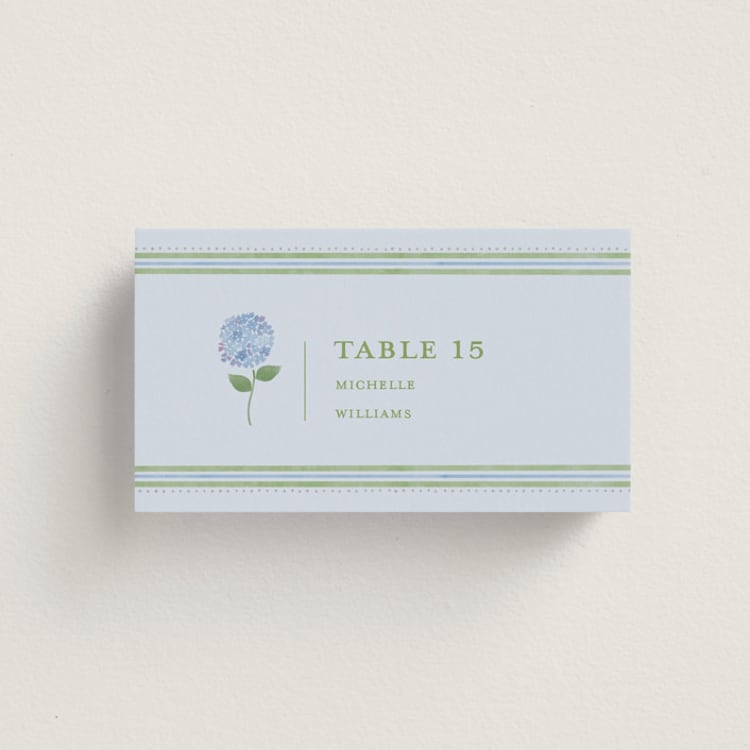 "Hydrangea Vines" - Place Cards in Coastal by Madhvi Samimi - Front