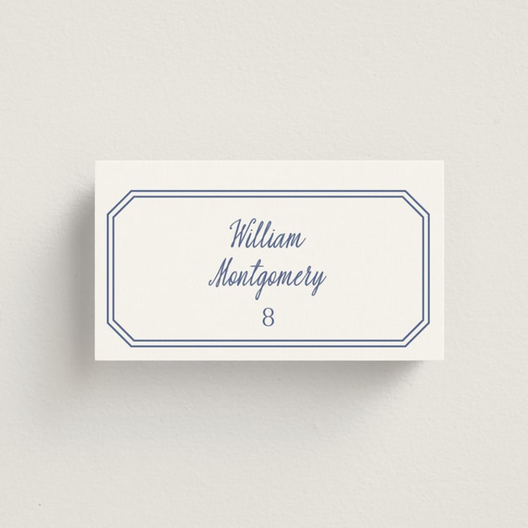"Deluxe" - Place Cards in Blueberry by Carolyn MacLaren - Front