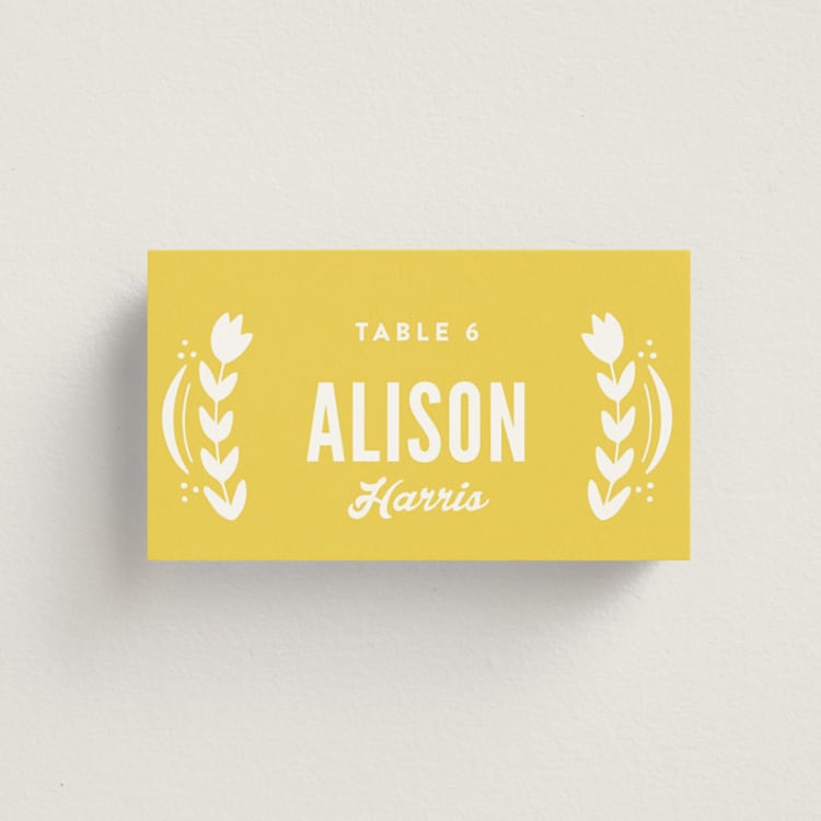 "Pretty Picado" - Place Cards in Sunshine by Jessie Steury - Front