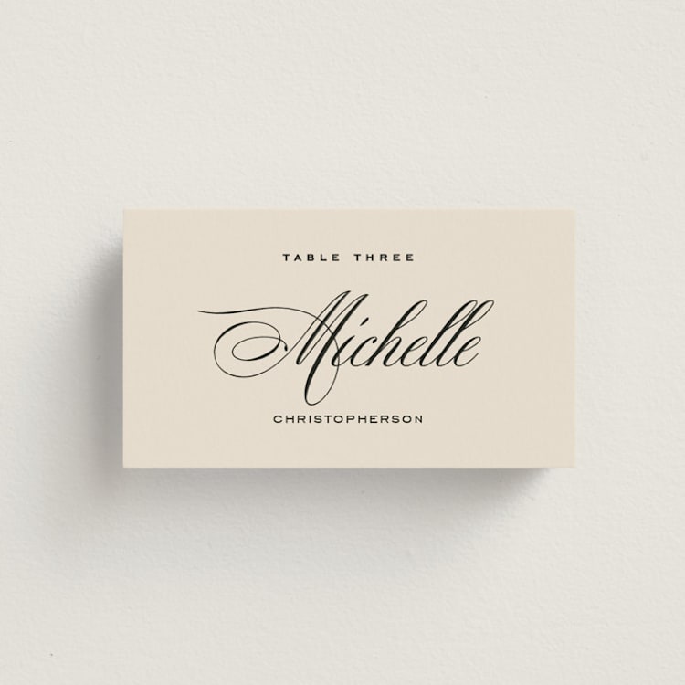 "Modern Romance" - Place Cards in Almond by Eric Clegg - Front