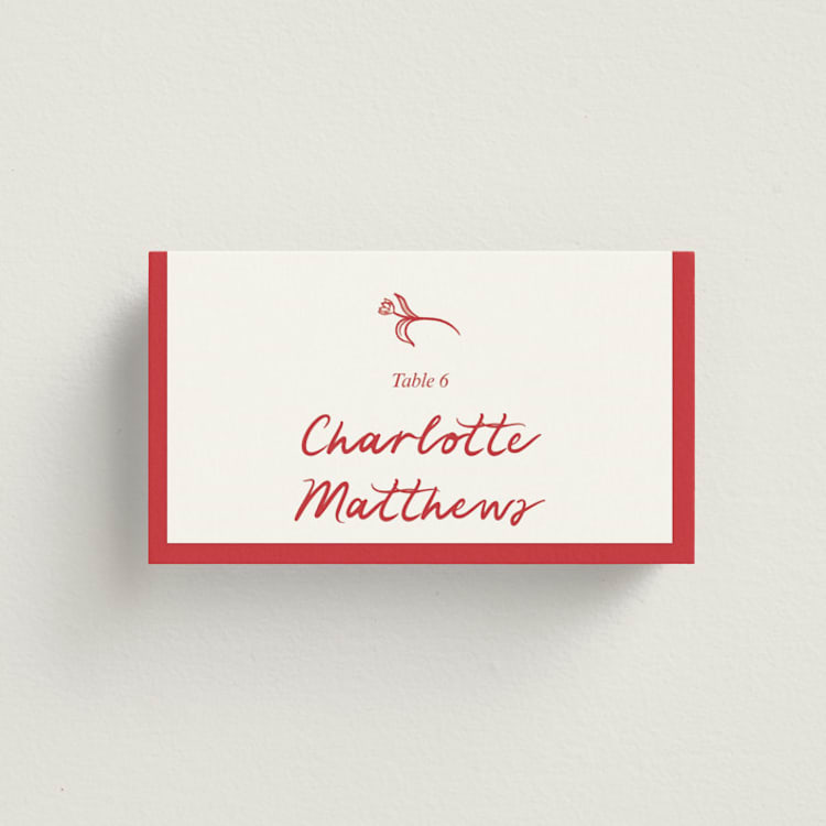 "Love in Bloom" - Place Cards in Brick by Julia Liverton - Front