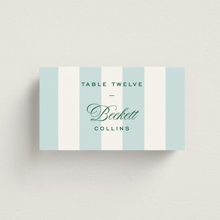 "Palm Stripes" - Place Cards in Low Tide by Susan Zinader - Front