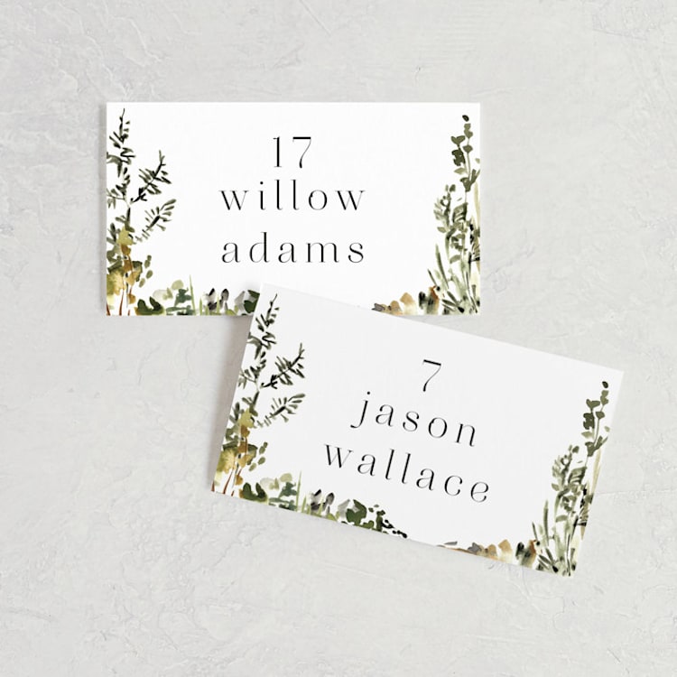 "We Walk Together" - Place Cards in Evergreen by Petra Kern - Front