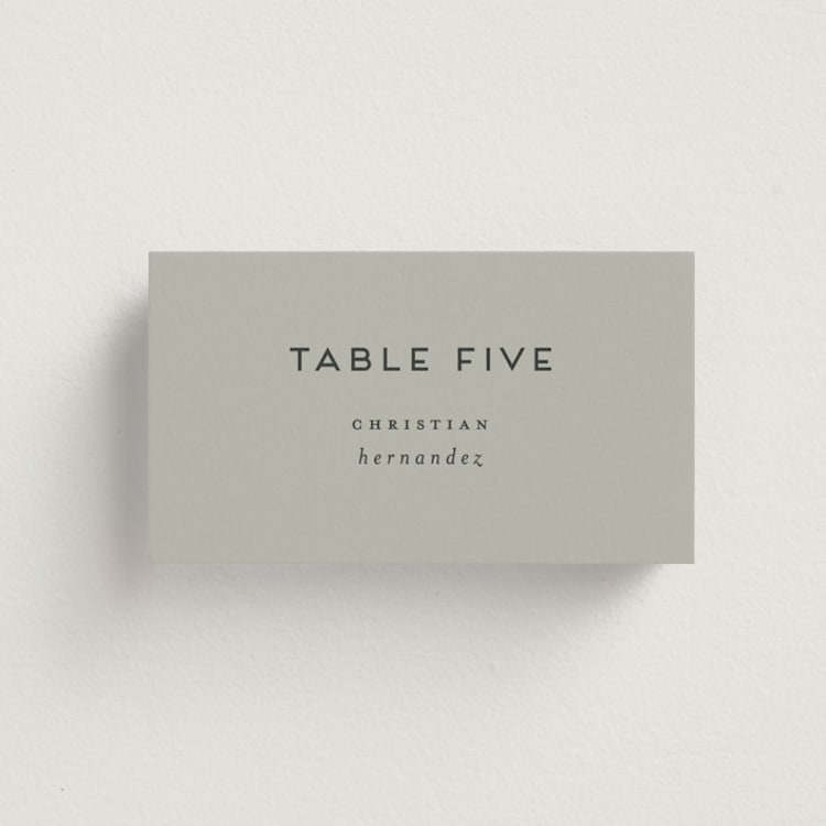 "Picturesque" - Place Cards in Linen by Christie Garcia - Front