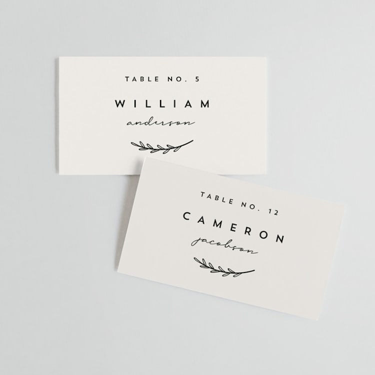 "Connect" - Place Cards in Almond by Brianne Larsen - Front