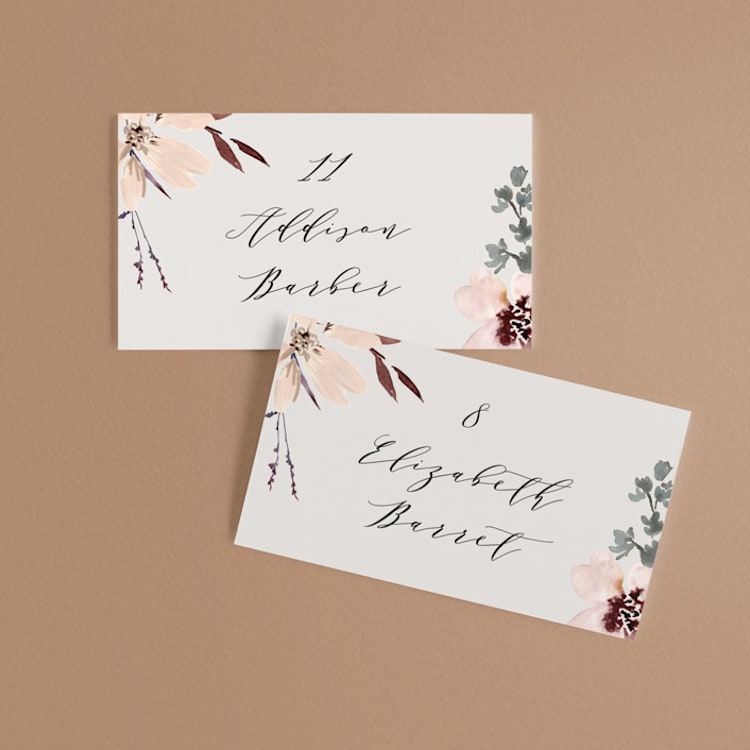 "Sonnet" - Place Cards in Almond by Petra Kern - Front