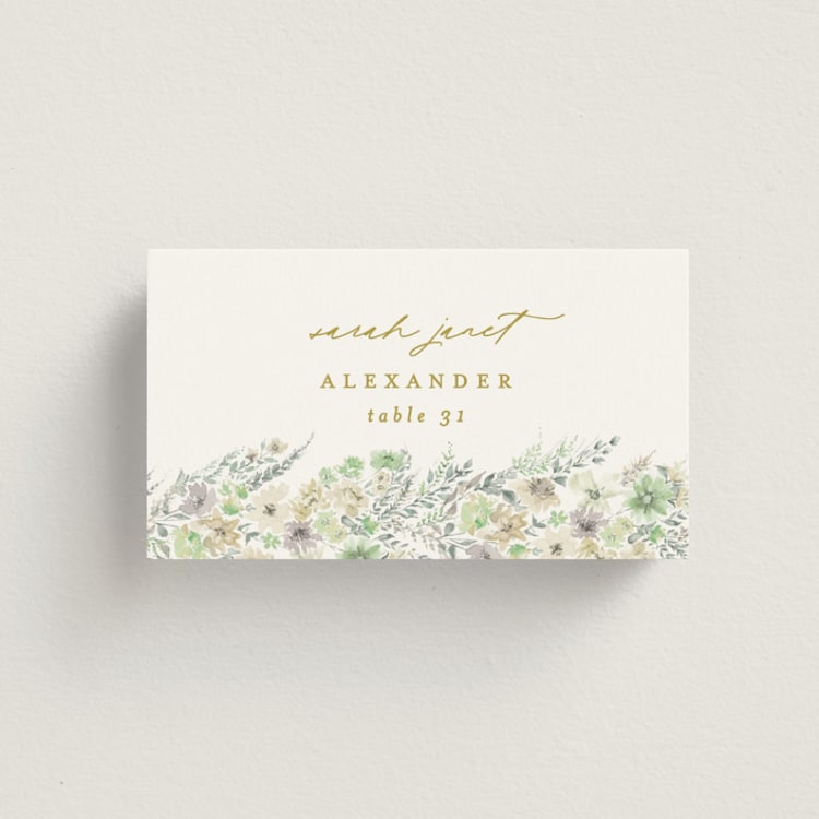"Floral Arch" - Place Cards in Greenery by Phrosné Barwood - Front