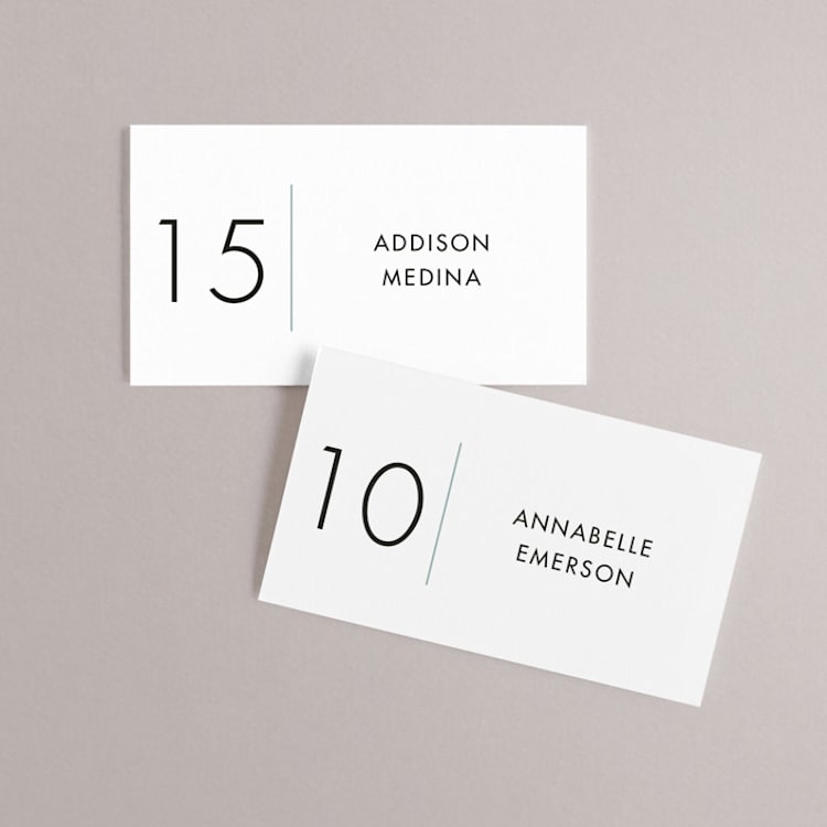 "Postale" - Place Cards in Ebony by Ann Gardner - Front